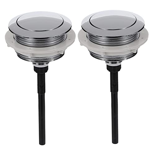 LOORGVEL 2 Piezas Botón Único para Tanque de Inodoro Abs Duradero Pulsador Descarga Cisterna Fácil Instalación Resistente y Superficie Espejo para Baños Domésticos y Comerciales
