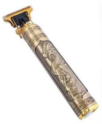 Professional T-Blade Hair Trimmer for Men, Cordless Rechargeable Zero Gapped Clipper with 4 Guide Combs, Vintage Engraved Dragon/Skull Design for Haircuts, Beard, and Edging-image-4