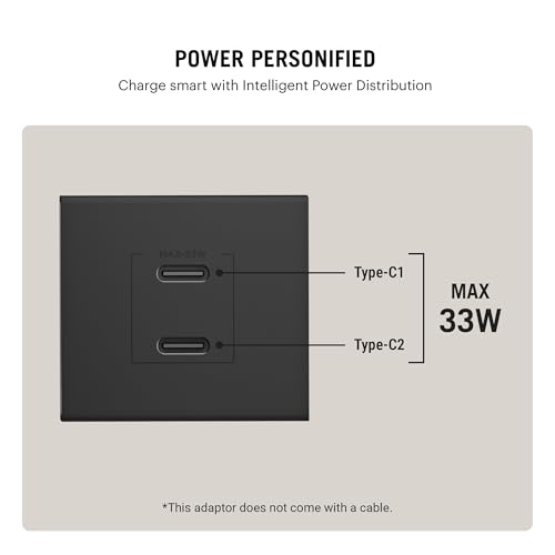 Image of DailyObjects POP 33W Wall Charger Adapter with Foldable Pins|USB-C Dual Port Power Output|Fast Charging|GaN5 Tech|Support iphone 12 13 14 15 16 pro Max, Android,ipad,samsung,oneplus|Lightweight- Black