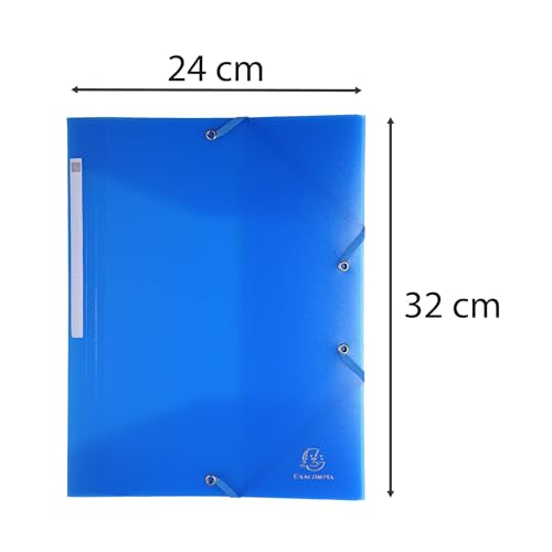 Exacompta 55879E Einschlagmappe Chromaline. Aus transluzentem Kunststoff DIN A4 mit 2 Gummizügen und 3 Klappen 1 Stück Zufallsfarbe Sammelmappe Dokumentenmappe ideal für Büro und Schule