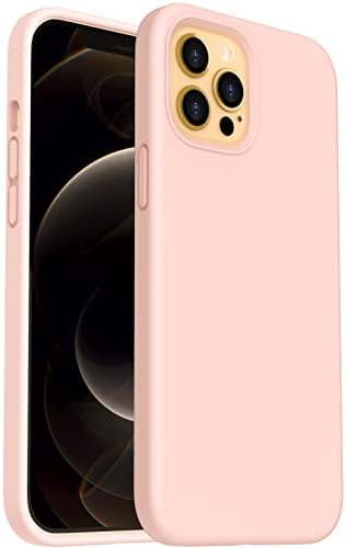 ORNARTO Shockproof Liquid Silicone Designed for iPhone 12 Pro Max Case 6.7", Gel Rubber Full Body Protection Anti-Shock Cover Case Drop Protection 6.7inch-Black