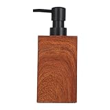 Gatuida Holzmaserung Seifenspender mit Druckpumpe Nachfüllbar für Handseife Duschgel Lotion...