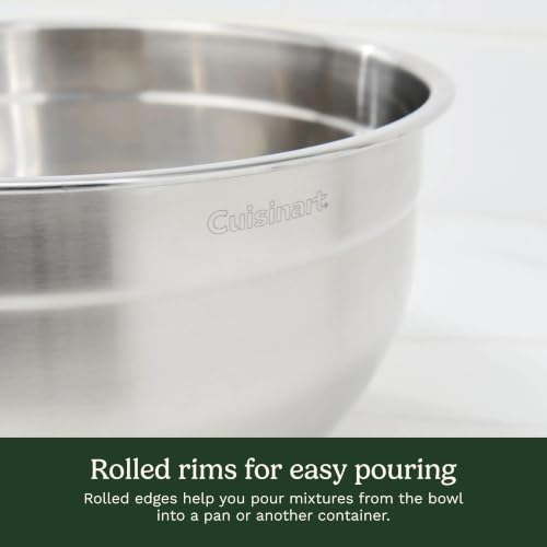 Cuisinart 3-Piece Stainless Steel Mixing Bowl Set with Lids, CTG-00-SMB - Image 4
