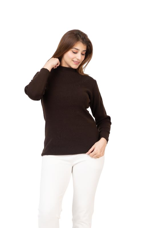 Image of TWENTY ME Winter Wear Casual Solid Acrylic Soft & Warm High Neck Skivvy for Women's