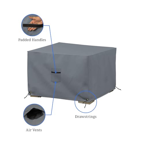 Covers & All Outdoor Ottoman Slipcover, 12 Oz Pvc Polyester, Waterproof Ottoman Cover Resists Tear And Uv, Square Patio Furniture Covers For Indoor/Outdoor Use  thumb #3
