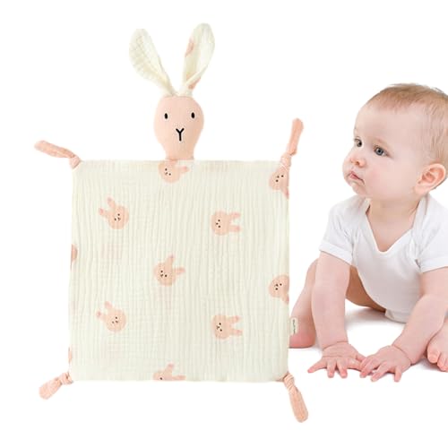 Genérico Manta de Seguridad de Conejito, Toalla Relajante | edredón Infantil de Seguridad de Conejo,Toalla calmante Transpirable Precioso Conejito Animales de Peluche Juguete sensorial calmante