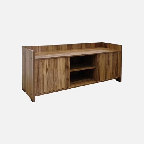 Image of Amazon Brand - Solimo Smart Engineered Wood TV Entertainment Unit Set Top Box Stand /TV Cabinet with Shelves for Books & Decor Display Unit Bed Living Room Upto 43 inch - Leon Teak
