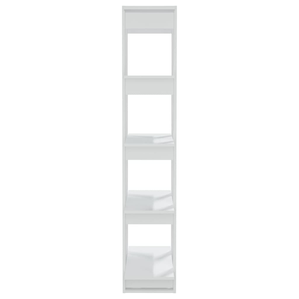 Bücherregal Raumteiler Weiß 80x30x160 cm aus Holzwerkstoff, schlankes Design, viel Stauraum für Bücher, Zeitschriften und Dekoration, pflegeleicht mit feuchtem Tuch, ideal