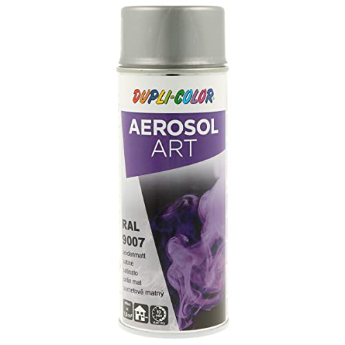 DUPLI-COLOR AEROSOL ART RAL 9007 graualuminium seidenmatt 400 ml, Spraylack für vielseitigen Einsatz, schnelltrocknend, hohe Deckkraft, für Innen- und Außenbereiche geeignet