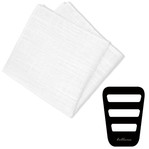 BELLUNO White Pocket Cotton Square for Men