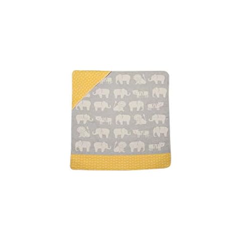 David Fussenegger Babydecke hellgrau mit Tier Motiv aus Baumwolle 80x80 cm flauschig weich Cover