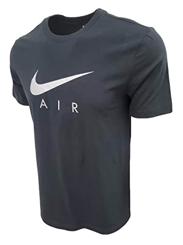 Nike Men's Swoosh Air Metallic Graphic Tee (Large, Black/Silver)2