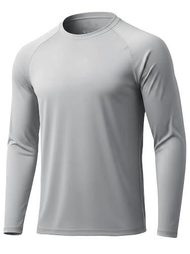 Image of ZITY 5 Pack Long Sleeve Shirts for Men UPF 50+ Sun Protection Fast Dry Lightweight Fishing Swim Rash Guard Workout Shirt