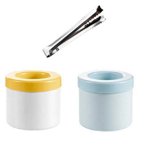 Mini Ice Cube Trays, Small Ice Cube Tray with Lid, Ice Bucket with Tongs for Home Bartenders and Party Hosts, Round Ice Cube Moulds for Cocktails and Beverages