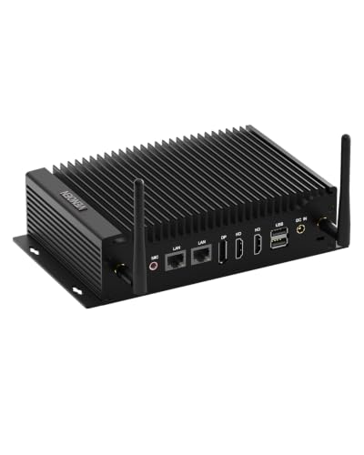 Image of Fanless Mini PC Win11 Pro Industrial PC Core i5 1235U 8G RAM 512G SSD | Mini Desktop Computer Dual HD+DP Triple Display Mini PC RS232 /485 COMx2, 2xRJ45 LAN, 14Pin GPIO, Wifi6, BT5.2, 3G /4G SIM Solt