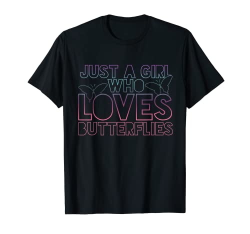 Just A Girl Who Loves Butterflies Butterfly Vaporwave Regalo Camiseta