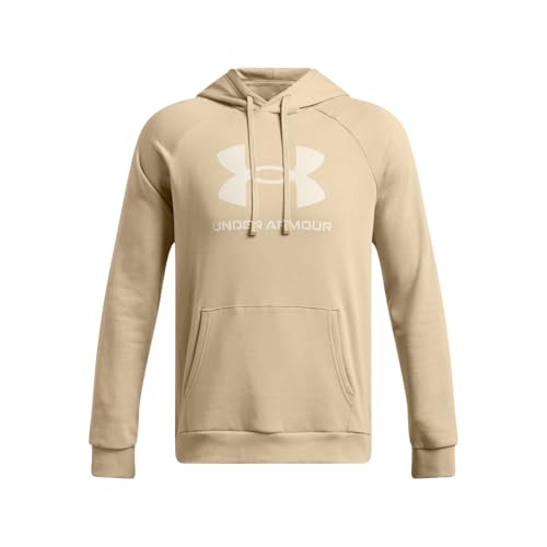 Under Armour Rival Fleece Logo Hoodie Felpa con Cappuccio, (299) Cachi Città / / Cachi Città, XL Uomo