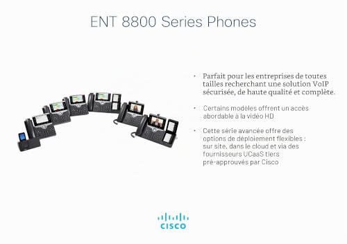 Téléphone IP Cisco 8841 - 5 Lignes, Écran 5 Pouces - vue 7