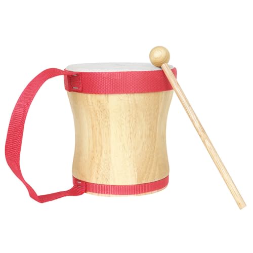 Alasum 木製 ドラム ミュージカル 楽器 子供たち 手 ドラム パーカッション 楽器 付き ドラム スティック 幼稚園 教育 音楽 おもちゃ 赤