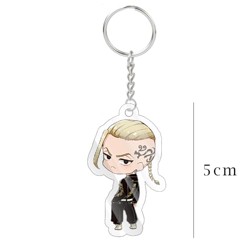 Image of Careflection Tokyo Revengers Keychain, Cartoon Anime Acrylic Collectible Key Ring Novelty Pendant Accessory for Anime Fans