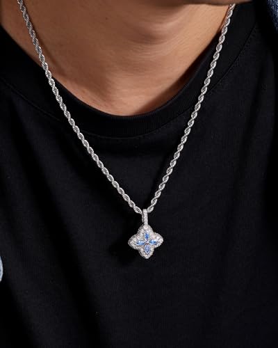 LuxeFlex Four Leaf Clover Shaped 5A Cubic Zircon & White Gold Plating Pendant, Elegant Luxury Design Iced Out Daily Jewelry Necklace - Image 6