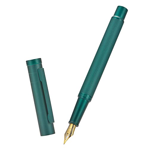 Image of Hongdian 1851 Green Forest Fountain Pen Medium Nib, Classic Design with Converter and Metal Pen Case