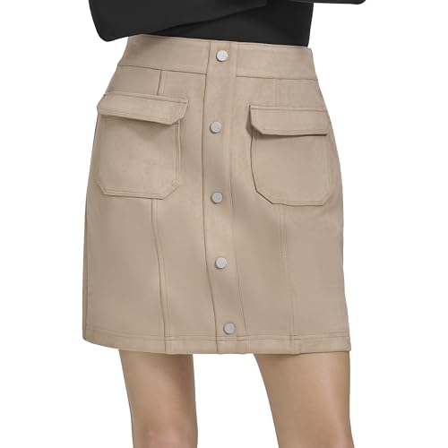 Andrew Marc Women's Faux Suede Skirt2