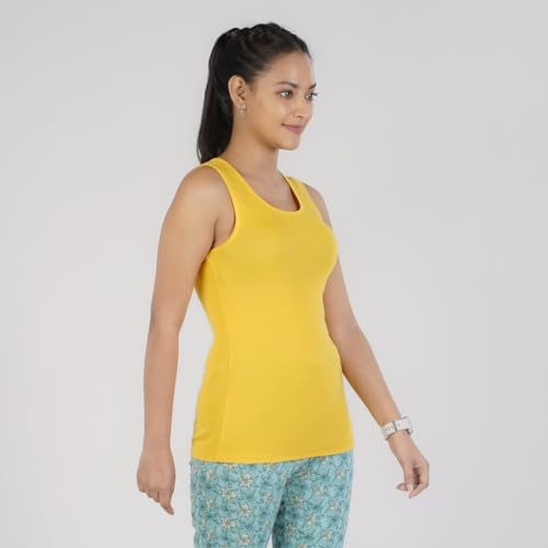 Image of Rupa Colors Playsure Solid 100% Combed Cotton Rib Fabric, Women's Standard Fit Tank Top, Sleeveless Pack of 1