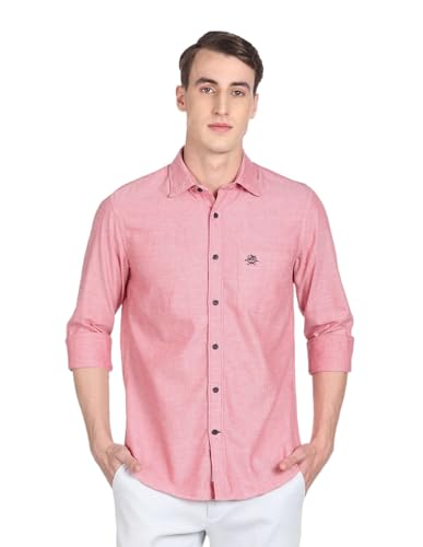 Image of U.S. Polo ASSN. Men's Solid Spread Collar Premium Cotton Oxford Tailored Fit Shirt