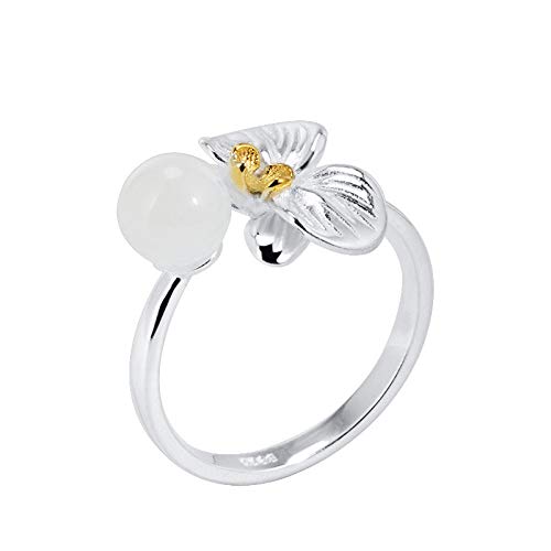 Bague réglable pour femme en jade Hetian le cadeau idéal avec anneau ouvert rétro