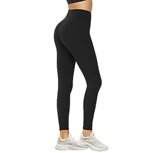DDOBB Leggings Damen High Waist Sportleggins Lang Schwarz Leggins Blickdicht Bauchweg Sporthose Elastisch Yogahose Gym Outdoor Alltag