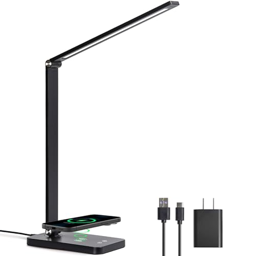Consejos para Comprar Lamparas de Escritorio Walmart que Puedes Comprar On-line. 46 MESVIER Lámpara de Escritorio LED, Lampara de Mesa con Cargador Inalámbrico, Lampara LED con 5 Colores y 3 Niveles de Brillo, Brazo Ajustable, Control Táctil
