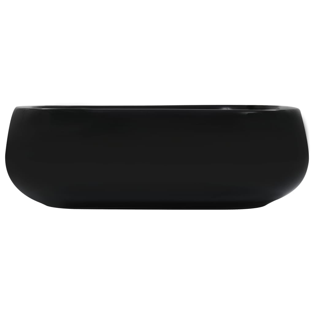 vidaXL Lavabo Sanitario Baño Servicio Fregadero Piezas de Fontanería Bricolaje Instalación Decoración Aseo Grifería 44,5x39,5x14,5 cm Cerámica Negro