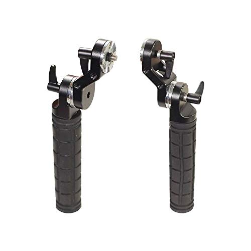 CAMTREE Rosette Handle Pair | Aluminum Rosette Handle Grip for Camera Cage, Shoulder Rig, Rod Support System | CNC Aluminum Made, Light, Fits All DSLR Video Camera Camcorder (CH-LR-RH)