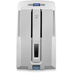 Ventilador Deshumidificador Delonghi De'Longhi DD230P Deshumidificador Multifunción con Filtro de Limpieza de Aire, 30 L/d, Sistema de Bombeo y Drenaje Continuo, Gas Ecológico, Temporizador Programable, 540 W, 51 Db, Blanco y Gris