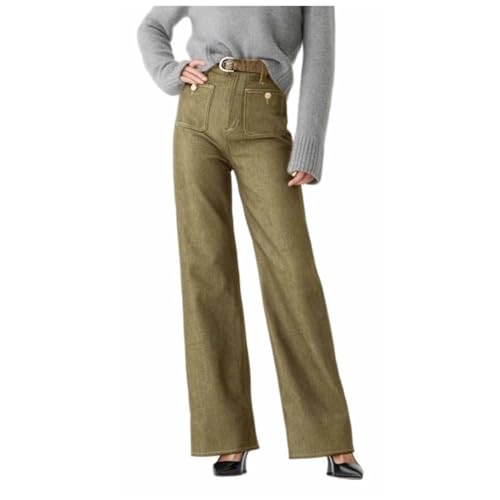 Oprah's Favorite Tummy Control Sailor Wide Leg Trouser Chiccurva Jeans Wide Leg Cropped Denim Pants Without Belt