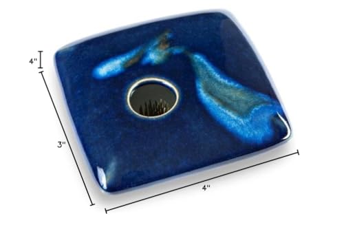 Georgetown Pottery Square Ikebana Flower Vase, Blue Wave