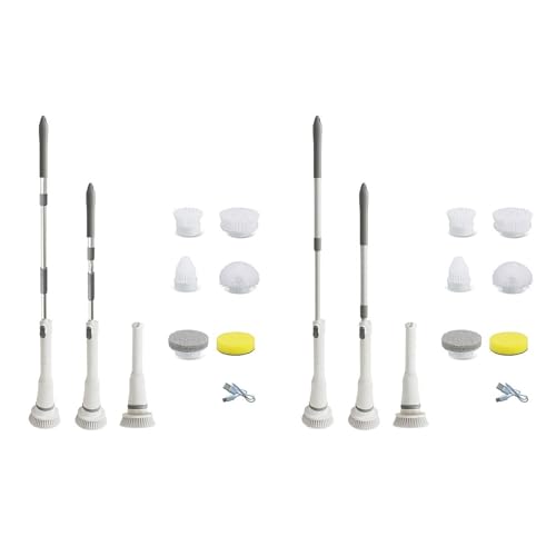 Brosse de nettoyage électrique rotative sans fil avec 6 têtes remplaçables - 3