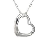 Perfect Love Open Heart Sterling Silver Pendant Necklace [Small Size]