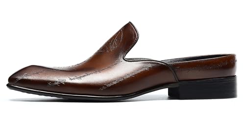 Santimon Mens Mules Sandals Formal Dress Loafers Leather Clogs Business Casual Open Back Slippers Outside Slip On Comfort Summer Shoes for Men2