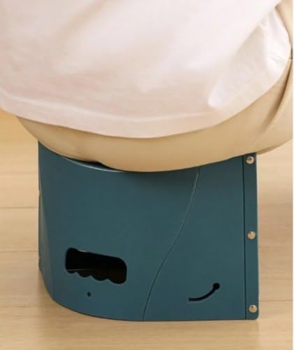 Image of RadheKrishna Oligitdi Foldable Stool and Collapsible Basket, Green, for Camping, Fishing, Travel, and Queueing