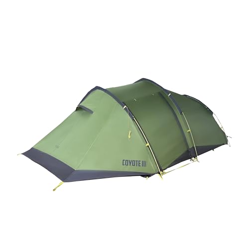 OEX Coyote III 3 Man Technical Tent with Separate Bedroom, 3 Person, Compact Pack Size, Lightweight & Easy to Pitch in 5 Minutes, Ideal for Backpacking, Hiking & Wild Camping, 5000mm HH (Green)