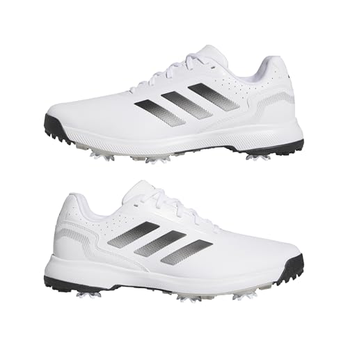 اديداس حذاء جولف منخفض (غير مخصص لكرة القدم) للرجال مقاس 45 1/3 من تراكسيون ريسبونس بلون ابيض وابيض Ftwr واسود كور