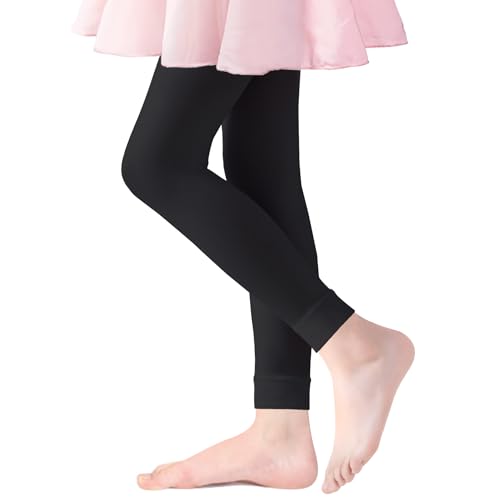 Coziwill Socks - Footless Ballet Tights Girls Dance Tights School Girls Footless Gymnastics Leggings Kids Soft Pantyhose Stockings 5-8 Years Kids 1 Pack (Black, M)