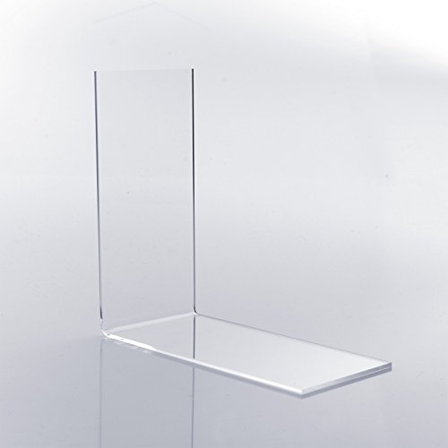 10 Stk. Buchstütze ECO (4.0 bis 7.0 x 14.0 x 14.0 cm) Winkelbuchstütze/Buchhalter für kleine Bücher/Taschenbücher CDs aus original PLEXIGLAS® (10er Pack) Cover