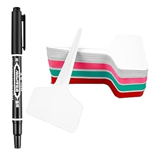 100 STKS Plastic Plant Labels T-Type Herbruikbare Tuin Plant Tags met Marker Pen, Plant Naam Labels Zaad Labels voor…