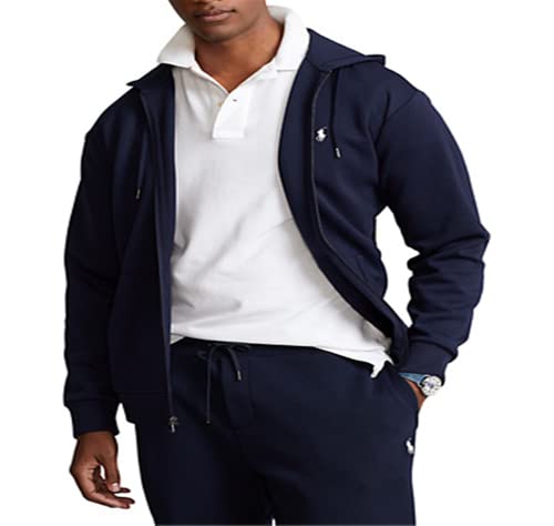 Polo Ralph Lauren Big&Tall Double Kint Full Zip-Front Hoody Sweatshirt Navy 3LT, 3X-Large Tall