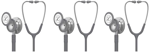 Image of 3M Littmann Classic III Monitoring Stethoscope, 5621, More Than 2X as Loud, Weighs Less, Stainless Steel Chestpiece, 27 inch Grey Tube, (Pack of 3)