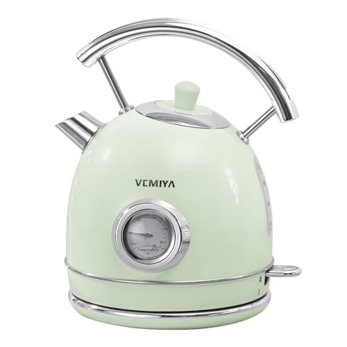Hervidor eléctrico retro 1.7L, acero inoxidable, cierre automático miniatura 1