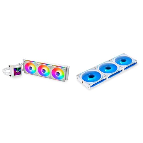 Lian Li Galahad II LCD 360 AIO CPU Liquid Cooler with SL Infinity Fans White - GA2ALCD36INW.US &amp; UNI Fan SL-Infinity 120 RGB Triple Pack White with Controller - UF-SLIN120-3W